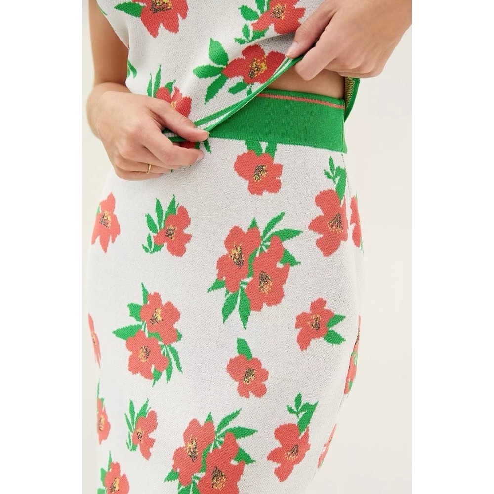 EVA FRANCO x Anthropologie floral 2 piece set skirt tank vacation travel M - Picture 5 of 11